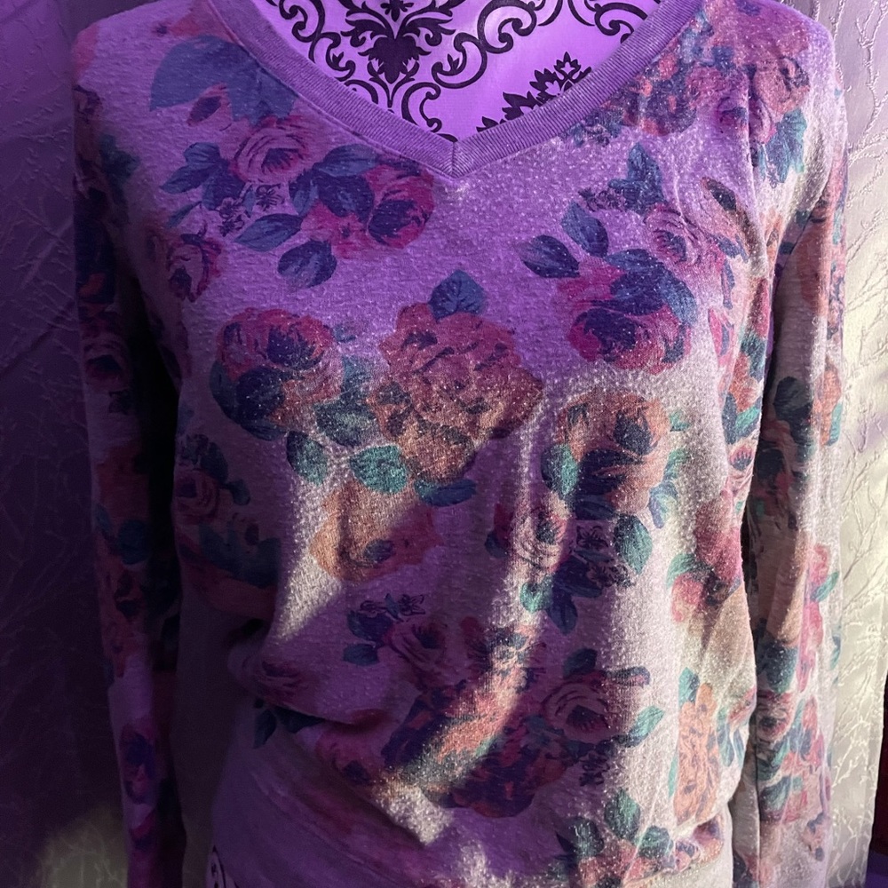 Grey floral sweatshirt